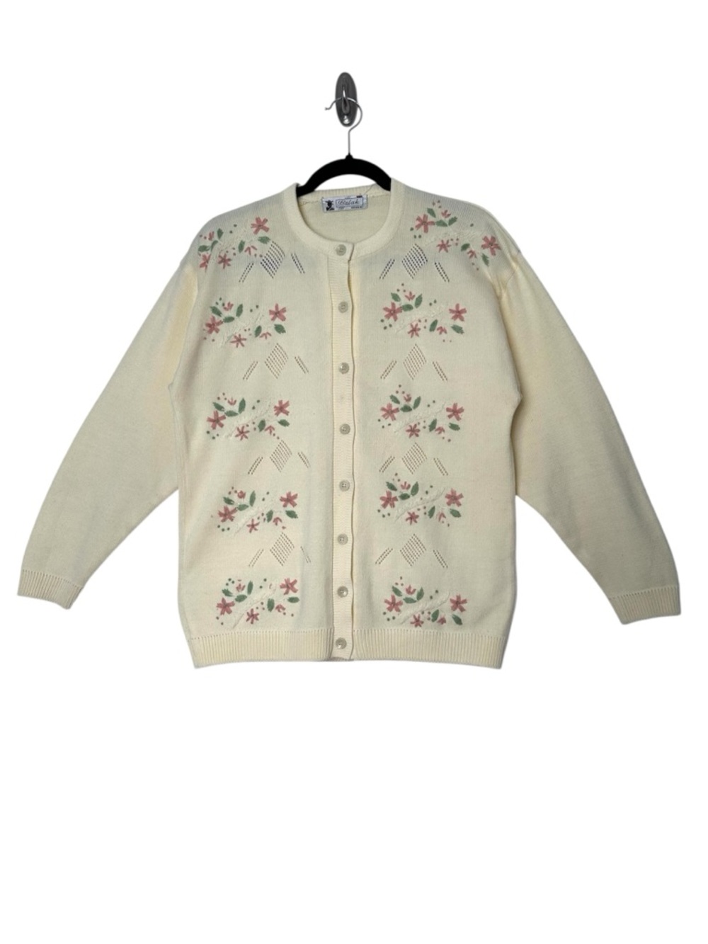 Cottagecore Floral Embroidered Cardigan Butter Yellow Earthy Forestcore Twee